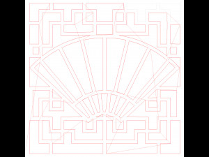 10 DXF File CNC g-code Industrial Laser DECORATIVE PANEL SQUARE Plasma Nr0692 Modelo 3D