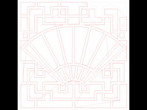 10 DXF File CNC g-code Industrial Laser DECORATIVE PANEL SQUARE Plasma Nr0692 3D Model