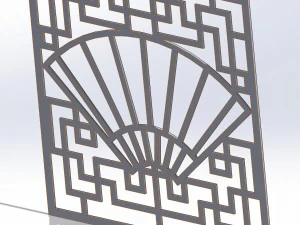 10 DXF File CNC g-code Industrial Laser DECORATIVE PANEL SQUARE Plasma Nr0692 3D Model