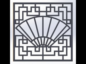 10 DXF File CNC g-code Industrial Laser DECORATIVE PANEL SQUARE Plasma Nr0692 Modelo 3D