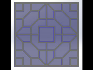 10 DXF File CNC g-code Industrial Laser DECORATIVE PANEL SQUARE Plasma Nr0692 Modelo 3D
