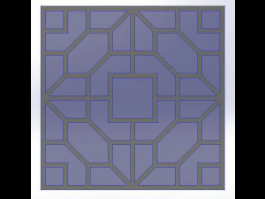 10 DXF File CNC g-code Industrial Laser DECORATIVE PANEL SQUARE Plasma Nr0692 3D Model