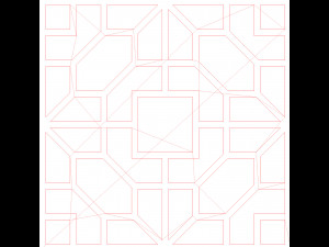 10 DXF File CNC g-code Industrial Laser DECORATIVE PANEL SQUARE Plasma Nr0692 Modelo 3D
