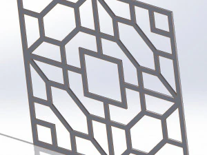 10 DXF File CNC g-code Industrial Laser DECORATIVE PANEL SQUARE Plasma Nr0692 3D Model