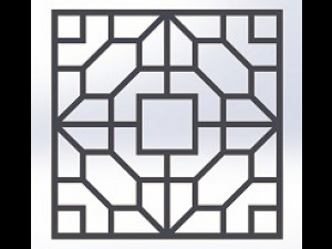 10 DXF File CNC g-code Industrial Laser DECORATIVE PANEL SQUARE Plasma Nr0692 Modelo 3D