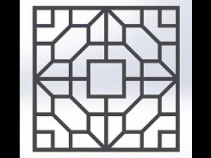 10 DXF File CNC g-code Industrial Laser DECORATIVE PANEL SQUARE Plasma Nr0692 3D Model