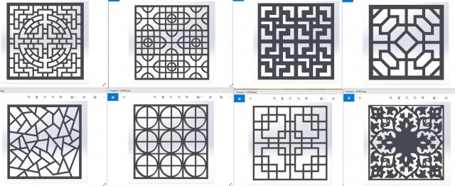 10 DXF File CNC g-code Industrial Laser DECORATIVE PANEL SQUARE Plasma Nr0693 3D 모델 .c4d .max .obj .3ds .fbx .stl .blend