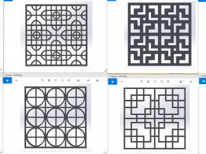 10 DXF File CNC g-code Industrial Laser DECORATIVE PANEL SQUARE Plasma Nr0693 3D Model