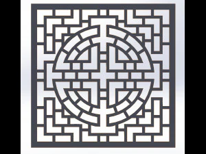 10 DXF File CNC g-code Industrial Laser DECORATIVE PANEL SQUARE Plasma Nr0693 3D Model