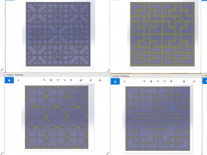 10 DXF File CNC g-code Industrial Laser DECORATIVE PANEL SQUARE Plasma Nr0693 3D Model