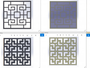 10 DXF File CNC g-code Industrial Laser DECORATIVE PANEL SQUARE Plasma Nr0693 3D 모델