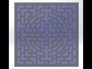 10 DXF File CNC g-code Industrial Laser DECORATIVE PANEL SQUARE Plasma Nr0693 3D Model
