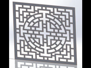 10 DXF File CNC g-code Industrial Laser DECORATIVE PANEL SQUARE Plasma Nr0693 3D Model
