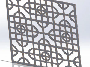 10 DXF File CNC g-code Industrial Laser DECORATIVE PANEL SQUARE Plasma Nr0693 3D Model