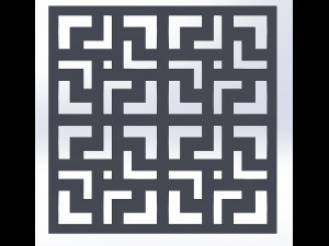 10 DXF File CNC g-code Industrial Laser DECORATIVE PANEL SQUARE Plasma Nr0693 3D 모델