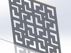 10 DXF File CNC g-code Industrial Laser DECORATIVE PANEL SQUARE Plasma Nr0693 3D Model