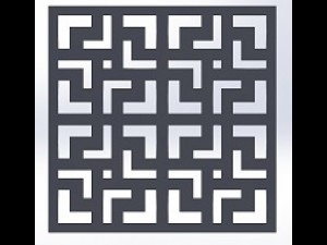 10 DXF File CNC g-code Industrial Laser DECORATIVE PANEL SQUARE Plasma Nr0693 3D 모델