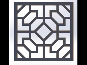 10 DXF File CNC g-code Industrial Laser DECORATIVE PANEL SQUARE Plasma Nr0693 3D 모델