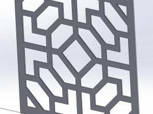 10 DXF File CNC g-code Industrial Laser DECORATIVE PANEL SQUARE Plasma Nr0693 3D Model