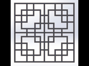 10 DXF File CNC g-code Industrial Laser DECORATIVE PANEL SQUARE Plasma Nr0693 3D 모델