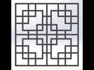 10 DXF File CNC g-code Industrial Laser DECORATIVE PANEL SQUARE Plasma Nr0693 3D Model