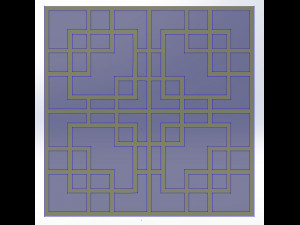 10 DXF File CNC g-code Industrial Laser DECORATIVE PANEL SQUARE Plasma Nr0693 3D 모델