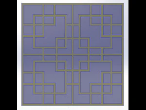 10 DXF File CNC g-code Industrial Laser DECORATIVE PANEL SQUARE Plasma Nr0693 3D Model
