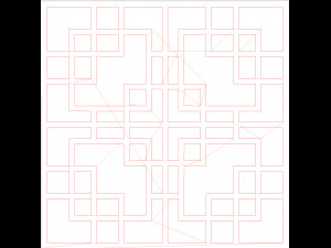 10 DXF File CNC g-code Industrial Laser DECORATIVE PANEL SQUARE Plasma Nr0693 3D 모델