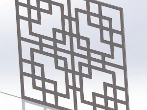 10 DXF File CNC g-code Industrial Laser DECORATIVE PANEL SQUARE Plasma Nr0693 3D Model