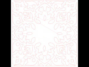 10 DXF File CNC g-code Industrial Laser DECORATIVE PANEL SQUARE Plasma Nr0693 3D Model