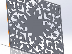 10 DXF File CNC g-code Industrial Laser DECORATIVE PANEL SQUARE Plasma Nr0693 3D 모델