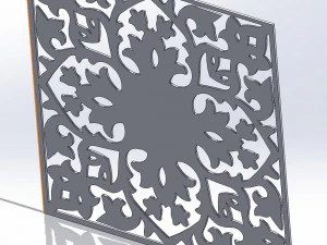 10 DXF File CNC g-code Industrial Laser DECORATIVE PANEL SQUARE Plasma Nr0693 3D Model