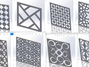 10 DXF File CNC g-code Industrial Laser DECORATIVE PANEL SQUARE Plasma Nr0694 3D Model