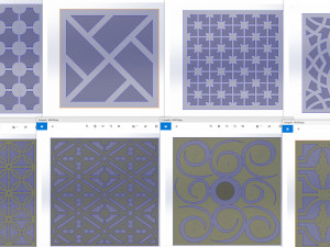 10 DXF File CNC g-code Industrial Laser DECORATIVE PANEL SQUARE Plasma Nr0694 Modelo 3D