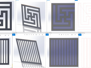 10 DXF File CNC g-code Industrial Laser DECORATIVE PANEL SQUARE Plasma Nr0694 Modelo 3D