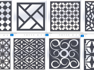 10 DXF File CNC g-code Industrial Laser DECORATIVE PANEL SQUARE Plasma Nr0694 Modelo 3D
