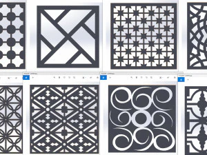 10 DXF File CNC g-code Industrial Laser DECORATIVE PANEL SQUARE Plasma Nr0694 3D Model