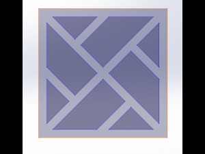 10 DXF File CNC g-code Industrial Laser DECORATIVE PANEL SQUARE Plasma Nr0694 Modelo 3D