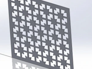 10 DXF File CNC g-code Industrial Laser DECORATIVE PANEL SQUARE Plasma Nr0694 3D Model