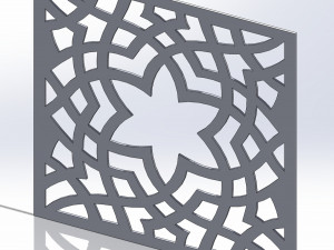10 DXF File CNC g-code Industrial Laser DECORATIVE PANEL SQUARE Plasma Nr0694 Modelo 3D