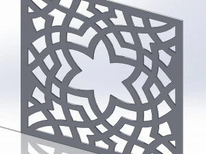 10 DXF File CNC g-code Industrial Laser DECORATIVE PANEL SQUARE Plasma Nr0694 3D Model