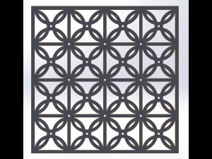 10 DXF File CNC g-code Industrial Laser DECORATIVE PANEL SQUARE Plasma Nr0694 Modelo 3D