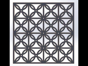 10 DXF File CNC g-code Industrial Laser DECORATIVE PANEL SQUARE Plasma Nr0694 3D Model