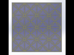 10 DXF File CNC g-code Industrial Laser DECORATIVE PANEL SQUARE Plasma Nr0694 Modelo 3D