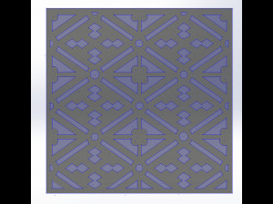10 DXF File CNC g-code Industrial Laser DECORATIVE PANEL SQUARE Plasma Nr0694 Modelo 3D