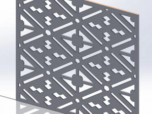 10 DXF File CNC g-code Industrial Laser DECORATIVE PANEL SQUARE Plasma Nr0694 3D Model