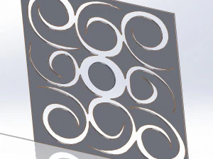 10 DXF File CNC g-code Industrial Laser DECORATIVE PANEL SQUARE Plasma Nr0694 3D Model