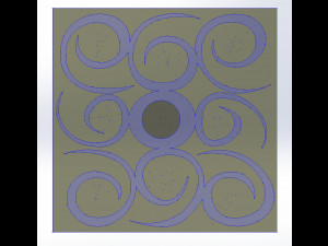 10 DXF File CNC g-code Industrial Laser DECORATIVE PANEL SQUARE Plasma Nr0694 Modelo 3D
