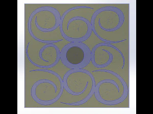 10 DXF File CNC g-code Industrial Laser DECORATIVE PANEL SQUARE Plasma Nr0694 3D Model