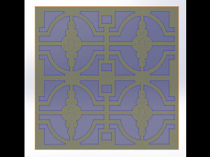 10 DXF File CNC g-code Industrial Laser DECORATIVE PANEL SQUARE Plasma Nr0694 Modelo 3D